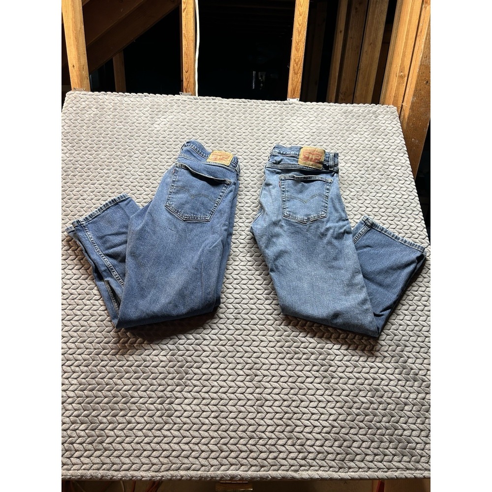 Levi's 505 Regular Fit Jeans Mens 36x30 Medium Wash Denim Lot of 2